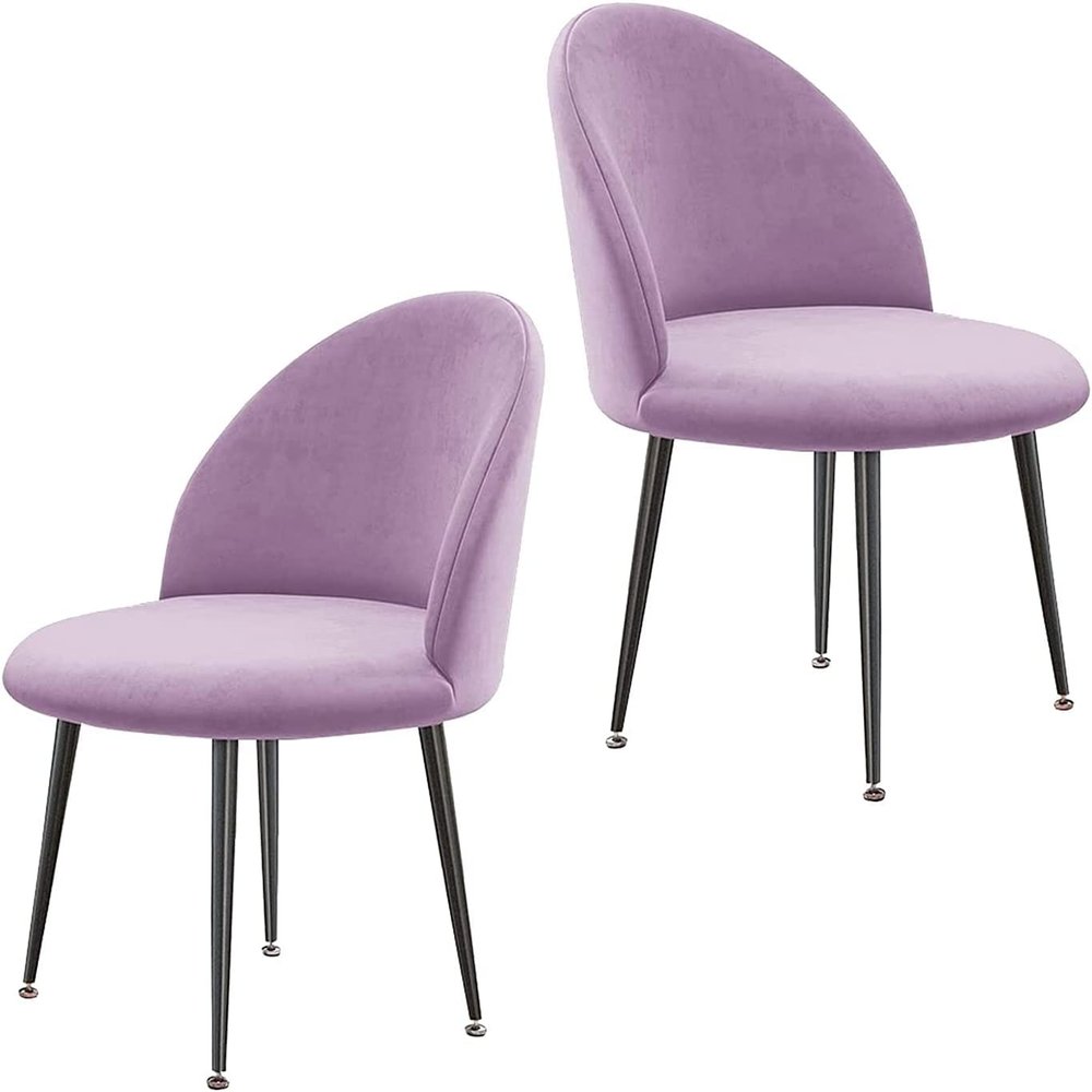 IBOWZ Dining Chair Set of 2 Velvet Dining Chair,433976cm Metal Legs Makeup Chairs Accent Bedroom Balcony Leisure Chairs Kitchen Chairs (Color : Yellow,Size : Black feet)