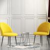 IBOWZ Dining Chair Set of 2 Velvet Dining Chair,433976cm Metal Legs Makeup Chairs Accent Bedroom Balcony Leisure Chairs Kitchen Chairs (Color : Yellow,Size : Black feet) view 4
