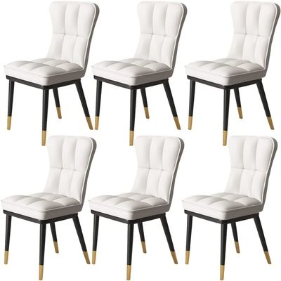 IBOWZ Dining Chair Kitchen Dining Room Furniture Chairs PU Leather Dining Chair Set of 6 High Back Soft Seat Soft Padded Seat Kitchen Chair with Metal Chair Legs for Living Room Bedroom Kitchen