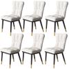 IBOWZ Dining Chair Kitchen Dining Room Furniture Chairs PU Leather Dining Chair Set of 6 High Back Soft Seat Soft Padded Seat Kitchen Chair with Metal Chair Legs for Living Room Bedroom Kitchen view 4