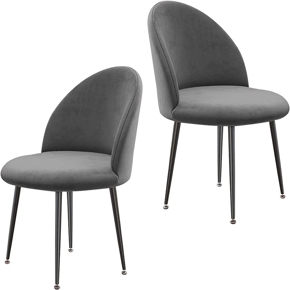 IBOWZ Dining Chair Set of 2 Velvet Dining Chair,433976cm Metal Legs Makeup Chairs Accent Bedroom Balcony Leisure Chairs Kitchen Chairs (Color : Yellow,Size : Black feet)