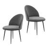 IBOWZ Dining Chair Set of 2 Velvet Dining Chair,433976cm Metal Legs Makeup Chairs Accent Bedroom Balcony Leisure Chairs Kitchen Chairs (Color : Yellow,Size : Black feet) view 2