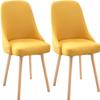 IBOWZ Dining Chair Dining Chairs Set of 2 Farmhouse,Linen Side Chairs with Seat,Wood Legs,Kitchen Chairs for Living Room,Bedroom,Study view 1