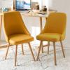 IBOWZ Dining Chair Dining Chairs Set of 2 Farmhouse,Linen Side Chairs with Seat,Wood Legs,Kitchen Chairs for Living Room,Bedroom,Study view 2