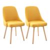 IBOWZ Dining Chair Dining Chairs Set of 2 Farmhouse,Linen Side Chairs with Seat,Wood Legs,Kitchen Chairs for Living Room,Bedroom,Study view 4