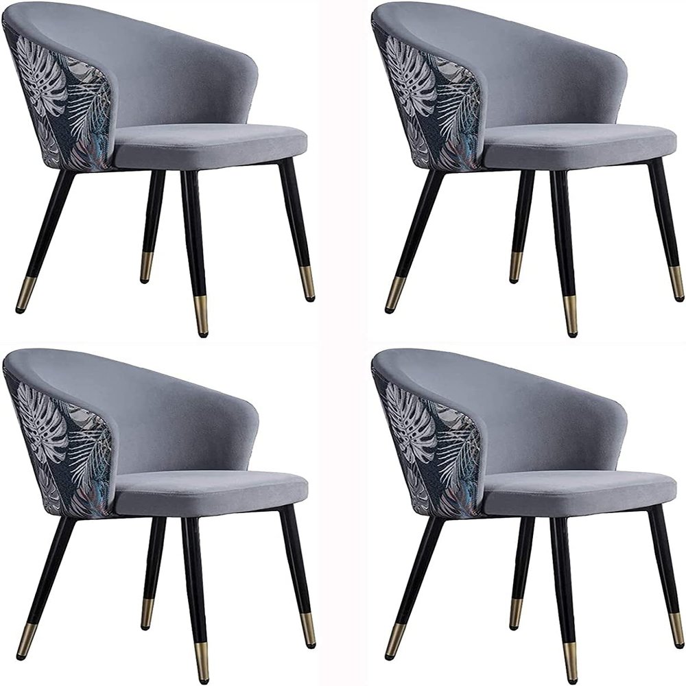 Dining Chair Kitchen Dining Room Furniture Chairs Dining Chair Set Of 4 Living Room Chair with Metal Legs Velvet Seat and Backrests Modern Household Makeup Chair Bedroom Dressing Chair (Color : D)