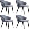 Dining Chair Kitchen Dining Room Furniture Chairs Dining Chair Set Of 4 Living Room Chair with Metal Legs Velvet Seat and Backrests Modern Household Makeup Chair Bedroom Dressing Chair (Color : D) view 1