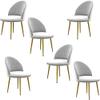 IBOWZ Dining Chair Set of 6 Velvet Dining Chair Metal Legs Makeup Chairs Accent Balcony Leisure Side Chairs 433976cm (Color : Pink) view 4