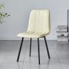 IBOWZ Dining Chair Armless Dining Chairs Set of 2,Faux Leather Accent Chair,Living Room Chairs with Black Metal Legs,Side Chair for Dining Room Kitchen Vanity Patio view 2