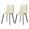 IBOWZ Dining Chair Armless Dining Chairs Set of 2,Faux Leather Accent Chair,Living Room Chairs with Black Metal Legs,Side Chair for Dining Room Kitchen Vanity Patio view 4