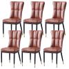 Dining Chair Kitchen Dining Room Furniture Chairs Dining Chairs Set Of 6 Matte PU Leather Kitchen Side Chairs Mid Century Modern Metal Leg Living Room Chairs for Kitchen Dining Bedroom Living Roo view 2