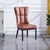 Dining Chair Kitchen Dining Room Furniture Chairs Dining Chairs Set Of 6 Matte PU Leather Kitchen Side Chairs Mid Century Modern Metal Leg Living Room Chairs for Kitchen Dining Bedroom Living Roo view 3