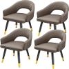 Dining Chair Kitchen Dining Room Furniture Chairs Dining Chairs Set Of 4,Water Proof Leather Kitchen Chairs with Carbon Steel Legs,Modern High Back Padded Soft Seat Living Room Armchairs (Color : Bla view 1