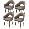 Dining Chair Kitchen Dining Room Furniture Chairs Dining Chairs Set Of 4,Water Proof Leather Kitchen Chairs with Carbon Steel Legs,Modern High Back Padded Soft Seat Living Room Armchairs (Color : Bla view 4