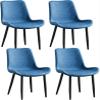 IBOWZ Dining Chair Kitchen Dining Room Furniture Chairs Modern PU Leather Dining Chair Set of 4 with Backrest Soft Padded Seat for Living Room Bedroom Kitchen (Color : Blue) view 1
