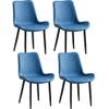 IBOWZ Dining Chair Kitchen Dining Room Furniture Chairs Modern PU Leather Dining Chair Set of 4 with Backrest Soft Padded Seat for Living Room Bedroom Kitchen (Color : Blue) view 3