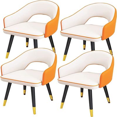 Dining Chair Kitchen Dining Room Furniture Chairs Dining Chairs Set Of 4,Water Proof Leather Kitchen Chairs with Carbon Steel Legs,Modern High Back Padded Soft Seat Living Room Armchairs (Color : Bla