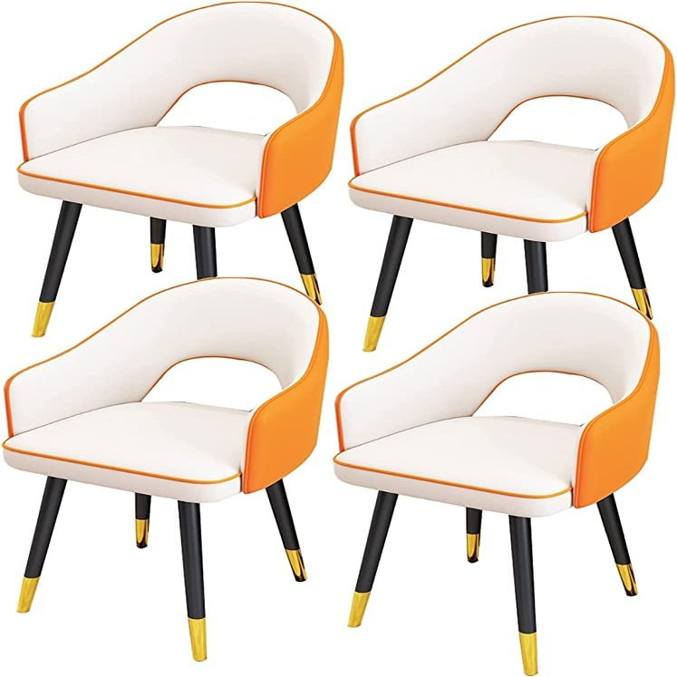 Dining Chair Kitchen Dining Room Furniture Chairs Dining Chairs Set Of 4,Water Proof Leather Kitchen Chairs with Carbon Steel Legs,Modern High Back Padded Soft Seat Living Room Armchairs (Color : Bla