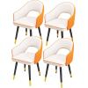 Dining Chair Kitchen Dining Room Furniture Chairs Dining Chairs Set Of 4,Water Proof Leather Kitchen Chairs with Carbon Steel Legs,Modern High Back Padded Soft Seat Living Room Armchairs (Color : Bla view 4