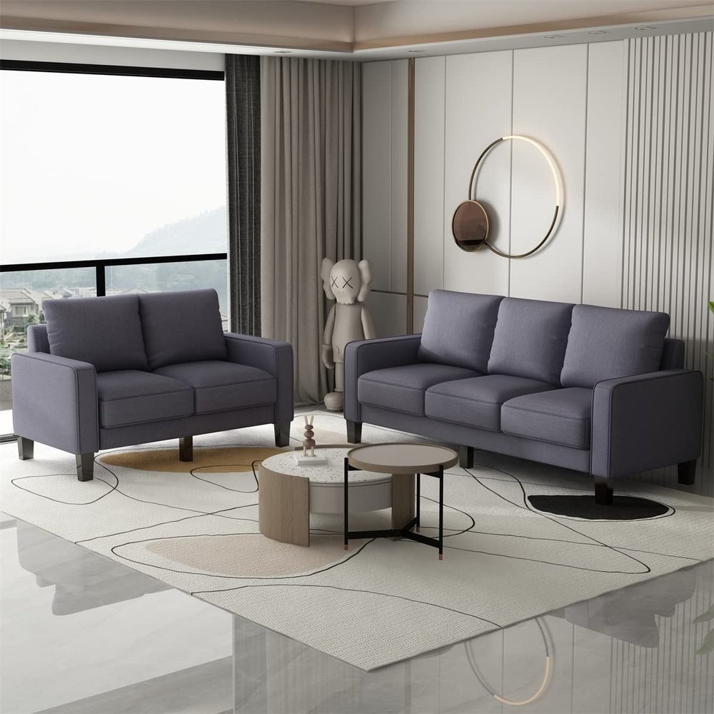 LKTART 2+3 Classic Modern Sofa Solid Wood Legs Sofa Couch with Removable Storage Box for Living Room
