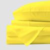 4 Piece 100% Egyptian Cotton Sheet Set 1000 Thread Count 18 Inches Deep Pocket Sheet Set - Yellow Solid, Twin view 2