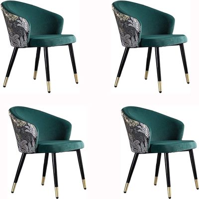 Dining Chair Kitchen Dining Room Furniture Chairs Dining Chair Set Of 4 Living Room Chair with Metal Legs Velvet Seat and Backrests Modern Household Makeup Chair Bedroom Dressing Chair (Color : D)