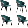 Dining Chair Kitchen Dining Room Furniture Chairs Dining Chair Set Of 4 Living Room Chair with Metal Legs Velvet Seat and Backrests Modern Household Makeup Chair Bedroom Dressing Chair (Color : D) view 1