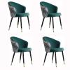 Dining Chair Kitchen Dining Room Furniture Chairs Dining Chair Set Of 4 Living Room Chair with Metal Legs Velvet Seat and Backrests Modern Household Makeup Chair Bedroom Dressing Chair (Color : D) view 4