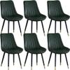 Dining Chair Kitchen Dining Room Furniture Chairs Kitchen Dining Chairs Set Of 6 Modern Mid Century Living Room Side Chairs with Metal Legs with PU Cushion Seat Back (Color : Yellow,Size : Black feet view 1