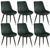 Dining Chair Kitchen Dining Room Furniture Chairs Kitchen Dining Chairs Set Of 6 Modern Mid Century Living Room Side Chairs with Metal Legs with PU Cushion Seat Back (Color : Yellow,Size : Black feet view 4