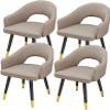 Dining Chair Kitchen Dining Room Furniture Chairs Dining Chairs Set Of 4,Water Proof Leather Kitchen Chairs with Carbon Steel Legs,Modern High Back Padded Soft Seat Living Room Armchairs (Color : Bla view 1