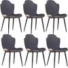 Dining Chair Kitchen Dining Room Furniture Chairs Modern Dining Chair Set Of 6 PU Leather Water Proof Soft Padded Seat Black Carbon Steel Legs For Living Room Bedroom Kitchen (Color : Blue+coffee) view 1