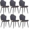 Dining Chair Kitchen Dining Room Furniture Chairs Modern Dining Chair Set Of 6 PU Leather Water Proof Soft Padded Seat Black Carbon Steel Legs For Living Room Bedroom Kitchen (Color : Blue+coffee) view 3