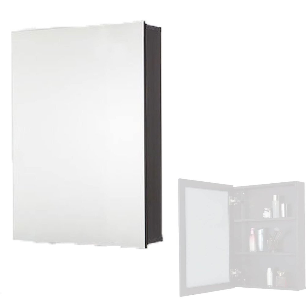 SPXMQSS Bathroom Cabinets with Mirror, Bathroom Mirror Cabinet Single Door Toilet Storage Bathroom Wall Cabinet with Mirror Small Apartment Space Aluminum Alloy Bathroom Locker Black,B1-40 * 60CM