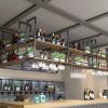 Ceiling Hanging Wine Glass Holder - Ceiling Shelf, Wall Shelf Ceiling Shelf European Hanging Plant Holder Wall Mounted Wine Cabinets Hanging Bottle Rack Hanging Storage Shelf ( Color : Black , Size : view 3