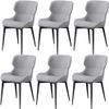 IBOWZ Dining Chair Kitchen Dining Room Furniture Chairs Dining Chairs Set of 6 Water Proof Leather Side Chairs with Carbon Steel Frame,Kitchen Living Room Lounge Counter Chairs (Color : Beige) view 1