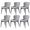 IBOWZ Dining Chair Kitchen Dining Room Furniture Chairs Dining Chairs Set of 6 Water Proof Leather Side Chairs with Carbon Steel Frame,Kitchen Living Room Lounge Counter Chairs (Color : Beige) view 4