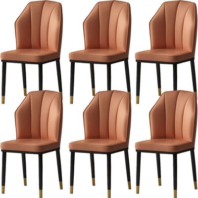 Dining Chair Kitchen Dining Room Furniture Chairs Modern Water Proof PU Leather Dining Chairs Set Of 6 Side Chair with Metal Legs for Living Room Bedroom Kitchen Reception Chair (Color : Dark gray)