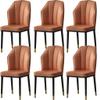 Dining Chair Kitchen Dining Room Furniture Chairs Modern Water Proof PU Leather Dining Chairs Set Of 6 Side Chair with Metal Legs for Living Room Bedroom Kitchen Reception Chair (Color : Dark gray) view 4