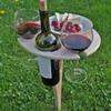 Bcofo Outdoor Folding Wine TableMini Wooden Picnic TableBeach Snack TableFoldable Wine Glass Rack for Sandfor Outdoors,Garden,Party,Travel, BeachCamping view 4