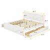 Hlcodca Stylish King Size Platform Bed with 4 Storage Drawers,Solid Wood Frame Platform Bed with Support Legs,for Kid Teens Adults Bedroom Furniture (White#B) view 2