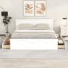 Hlcodca Stylish King Size Platform Bed with 4 Storage Drawers,Solid Wood Frame Platform Bed with Support Legs,for Kid Teens Adults Bedroom Furniture (White#B) view 3