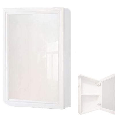 SPXMQSS Bathroom Cabinets with Mirror, Bathroom Mirror Cabinet Single Door Toilet Storage Bathroom Wall Cabinet with Mirror Small Apartment Space Aluminum Alloy Bathroom Locker White,A-50 * 60CM