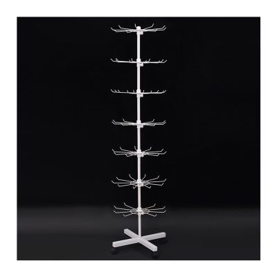 LXBAMKEA Rotating Jewelry Display Stands, 3/4/5/6/7 Tiers Movable Organizer, Keyring Socking Necklaces Bracelets Earrings Retail Display Racks, Malls Showroom Storage Holder (Color : White, Size : 7