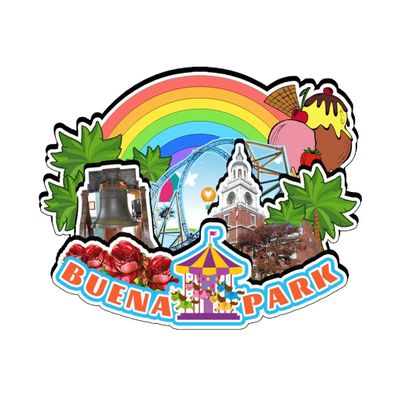 Buena Park California USA Fridge Magnet Wooden Magnet Art Souvenirs Creative Collection Handmade Travel Home Office Gifts Landscape Refrigerator Decor 1704