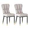 IBOWZ Dining Chair Set of 2 High Back Dining Chairs Leather Kitchen Chairs with Metal Legs view 2