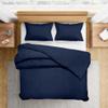 800 Thread-Count 100% Egyptian Cotton 3 Piece Duvet Cover and Pillow Shams, Premium Hotel Comforter Quilt Cover Sateen Weave with Zipper Closure, Corner-Ties - Full, Navy Blue view 1