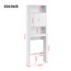 Bathroom Storage Cabinet, Over The Toilet Storage Cabinet Freestanding Home Bathroom Shelf Bathroom Organizer Toilet Cabinet with Double Door and Adjustable Shelf Wood Bathroom Space Saver view 2
