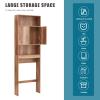 Modern Bathroom Cabinet, Freestanding Above Toilet Rack with Open Shelves Bathroom Shelf Over The Toilet Bathroom Cabinet Organizer with Adjustable Shelves and Double Doors view 3