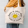 AUSVKAI Canvas Tote Bag Aesthetic for Women, Cute Trendy Have A Nice Day Reusable Cloth Cotton Bags with Handle for Grocery College Shopping Beach view 2